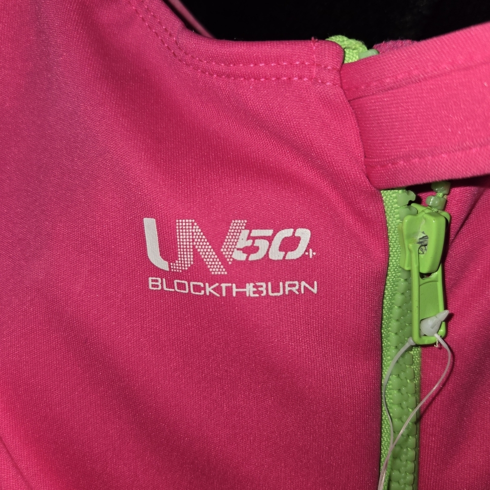 Speedo Kids One Piece Swimsuit - Vibrant Pink with Lime Accents - Picture 2 of 5
